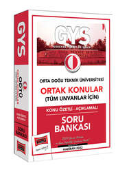 Yargı Yayınları GYS Orta Doğu Teknik Üniversitesi Ortak Konular Tüm Unvanlar İçin Konu Özetli - Açıklamalı Soru Bankası - Yargı Yayınları