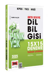 Yargı Yayınları 2025 KPSS YKS MSÜ Tamamı Çözümlü Panik Yok Orta Seviye Dil Bilgisi 15x15 Deneme - Yargı Yayınları