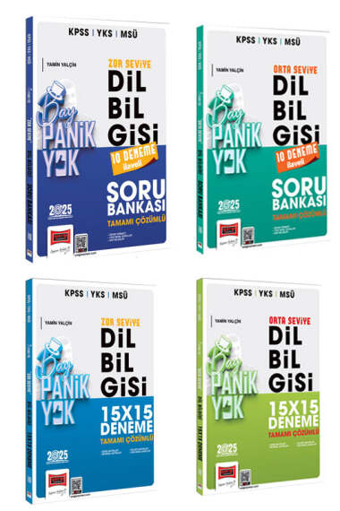 Yargı Yayınları 2025 KPSS YKS MSÜ Tamamı Çözümlü Panik Yok Orta ve Zor Seviye Dil Bilgisi Soru Bankası Full Set - 1