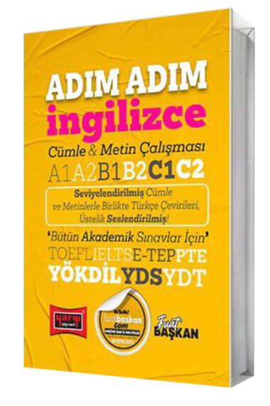 Yargı Yayınları YÖKDİL YDS YDT TOEFL IELTS E-Tep Adım Adım İngilizce Cümle & Metin Çalışması A1 A2 B1 B2 C1 C2 - 1