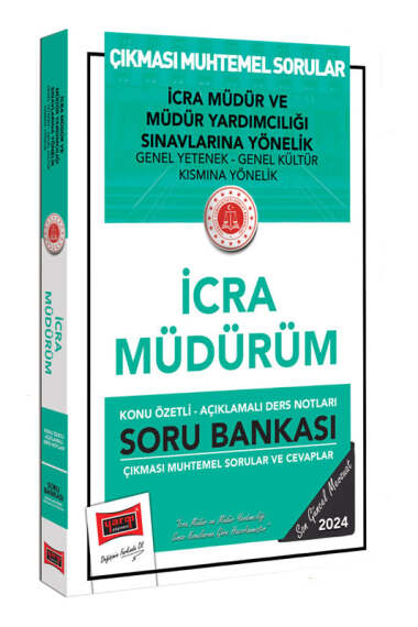 Yargı Yayınları 2024 Adalet Bakanlığı İcra Müdür ve Müdür Yardımcılığı Sınavlarına Yönelik İcra Müdürüm Soru Bankası - 1