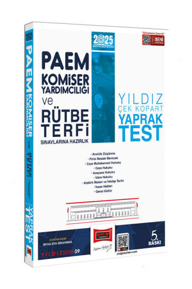 Yargı Yayınları 2025 PAEM Komiser Yardımcılığı ve Rütbe Terfi Sınavlarına Hazırlık Yıldız Çek Kopart Yaprak Test - 1