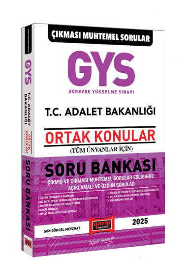 Yargı Yayınları 2025 GYS T.C Adalet Bakanlığı Tüm Ünvanlar İçin Ortak Konular Soru Bankası - 1
