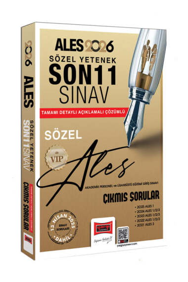 Yargı Yayınları 2026 ALES VIP Sözel Yetenek Son 11 Sınav Çıkmış Sorular (13 Nisan 2025 Sınavı Dahil) - 1