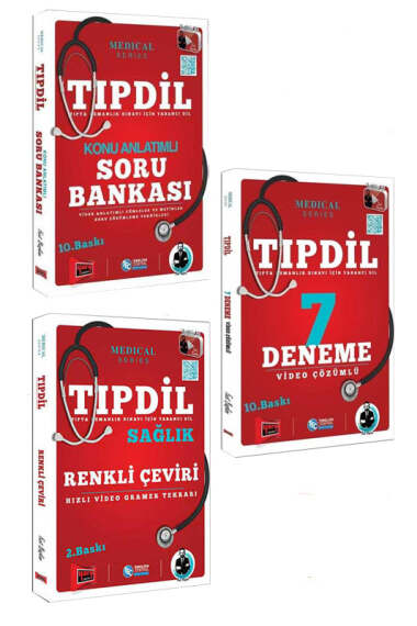 Yargı Yayınları TIPDİL Medical Series Konu Anlatımlı Soru Bankası - Renkli Çeviri - 7 Deneme Seti (3 Kitap) - 1
