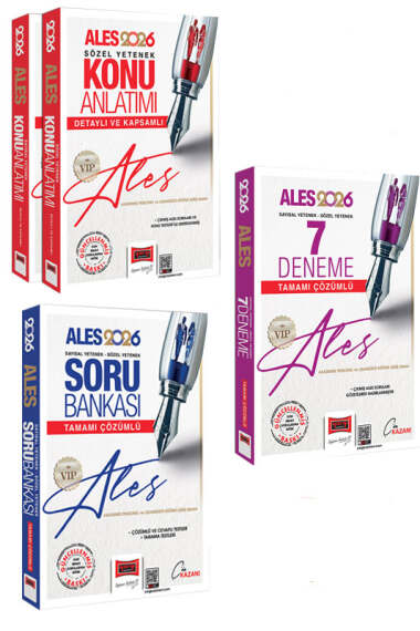 Yargı Yayınları 2026 ALES VIP Sayısal-Sözel Yetenek Konu - Soru Bankası - 7 Deneme Seti (3 Kitap) - 1