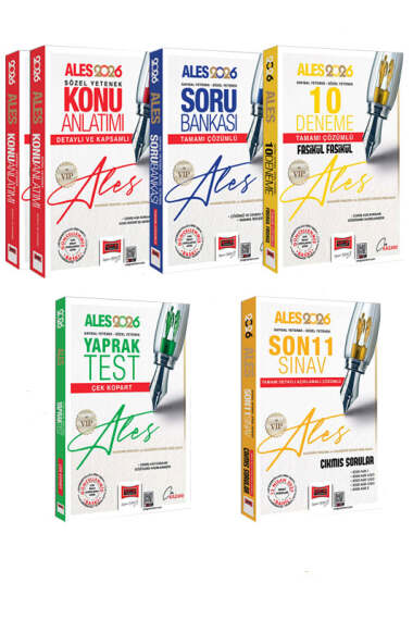 Yargı Yayınları 2026 ALES VIP Sayısal-Sözel Yetenek Konu - Soru - 10 Deneme - Yaprak Test - 11 Sınav Çıkmış Sorular Seti (5 Kitap) - 1