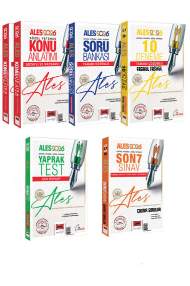 Yargı Yayınları 2026 ALES VIP Sayısal-Sözel Yetenek Konu - Soru - 10 Deneme - Yaprak Test - 7 Sınav Çıkmış Sorular Seti (5 Kitap) - 1