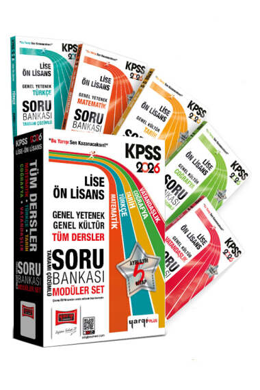 Yargı Yayınları 2026 KPSS Lise Ön Lisans GK-GY Tüm Dersler Tamamı Çözümlü Modüler Soru Bankası Seti (5 Kitap) - 1