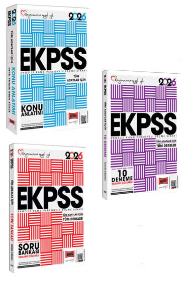 Yargı Yayınları 2026 Tüm Adaylar İçin EKPSS GK-GY Tüm Dersler Konu-Soru-Deneme Seti (3 Kitap) - 1