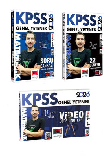 Yargı Yayınları 2026 KPSS Genel Yetenek Matematik Soru Bankası - 22 Deneme ve Video Ders Notları Seti (İlyas Güneş) - 1