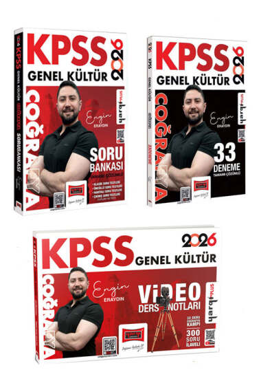 Yargı Yayınları 2026 KPSS Genel Kültür Coğrafya Soru Bankası - 33 Deneme - Video Ders Notları Seti (Engin Eraydın) - 1