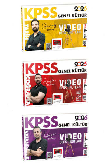 Yargı Yayınları 2026 KPSS Genel Kültür Video Ders Notları Seti (3 Kitap) - 1