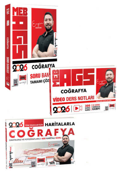 Yargı Yayınları 2026 MEB-AGS Coğrafya Soru Bankası - Video Ders Notları - Haritalarla Coğrafya Seti (Engin Eraydın) - 1