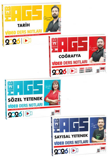 Yargı Yayınları 2026 MEB-AGS Tarih-Coğrafya-Sayısal-Sözel Video Ders Notları Seti (4 Kitap) - 1