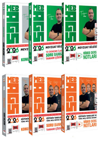 Yargı Yayınları 2026 MEB-AGS Mevzuat Bilgisi ve Eğitimin Temelleri Konu-Soru-Video Ders Notları Seti (6 Kitap) - 1