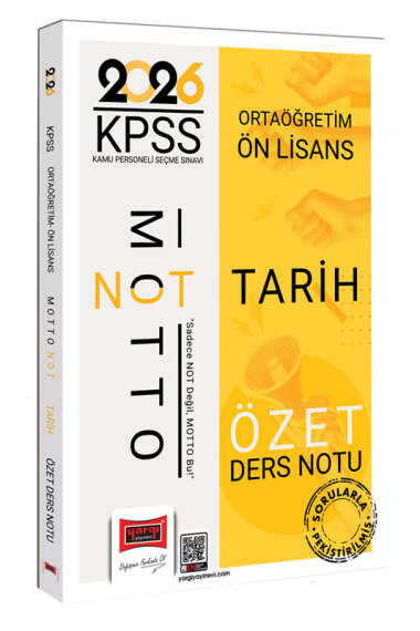 Yargı Yayınları 2026 KPSS Ortaöğretim Ön Lisans Motto Serisi Tarih Özet Ders Notu - 1