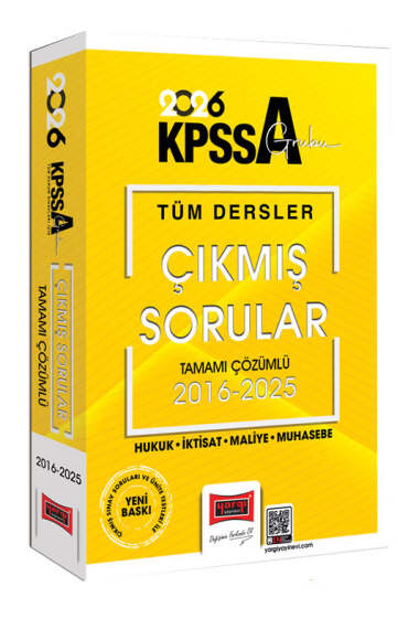 Yargı Yayınları 2026 KPSS-A Grubu Tüm Dersler 2016-2025 Tamamı Çözümlü Çıkmış Sorular - 1