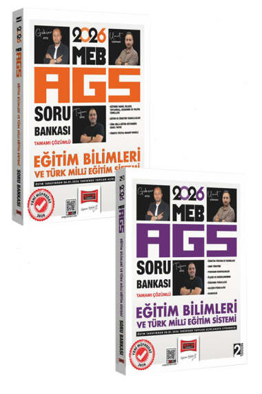 Yargı Yayınları 2026 MEB-AGS Eğitim Bilimleri ve Türk Milli Eğitim sistemi Tamamı Çözümlü Soru Bankası Modül 1-2 Set - 1