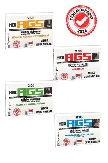 Yargı Yayınları 2026 MEB-AGS Eğitim Bilimleri ve Türk Milli Eğitim Sistemi Video Ders Notları Seti 4 Kitap Güncel Müfredat - 1