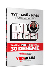 Yediiklim Yayınları 2024 Tyt-Msü-Kpss Dil Bilgisi Tamamı Video Çözümlü 30 Deneme - Yediiklim Yayınları
