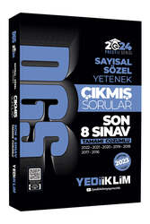 Yediiklim Yayınları 2024 DGS Saysal Sözel Yetenek Tamamı Çözümlü Son 8 Sınav Çıkmış Sorular - Yediiklim Yayınları