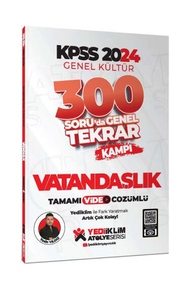 Yediiklim Yayınları 2024 Kpss Genel Kültür Vatandaşlık 300 Soruda Tamamı Video Çözümlü Genel Tekrar Kampı - 1