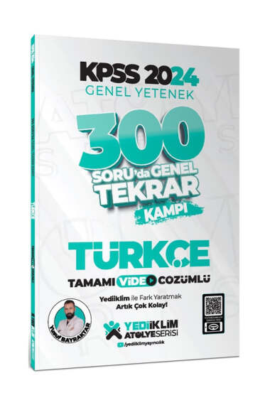 Yediiklim Yayınları 2024 Kpss Genel Yetenek Türkçe 300 Soruda Tamamı Video Çözümlü Genel Tekrar Kampı - 1