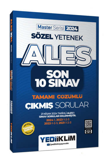 Yediiklim Yayınları 2024 ALES Sözel Yetenek Son 10 Sınav Tamamı Çözümlü Çıkmış Soruları - 1