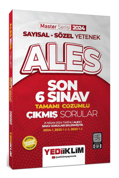 Yediiklim Yayınları 2024 ALES Sayısal Sözel Yetenek Son 6 Sınav Tamamı Çözümlü Çıkmış Sorula - 1