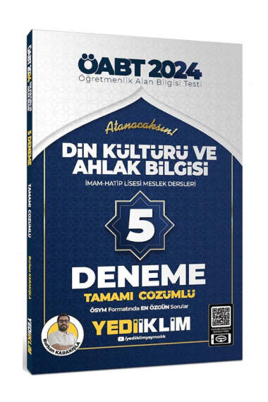 Yediiklim 2024 ÖABT Din Kültürü ve Ahlak Bilgisi İmam Hatip Lisesi Meslek Dersleri Tamamı Çözümlü 5 Deneme - 1