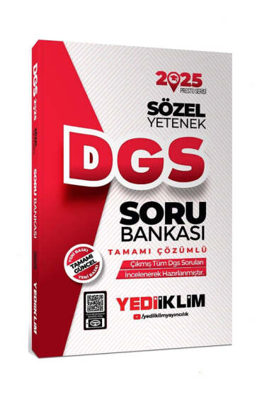 Yediiklim Yayınları 2025 DGS Sözel Yetenek Tamamı Çözümlü Soru Bankası - 1