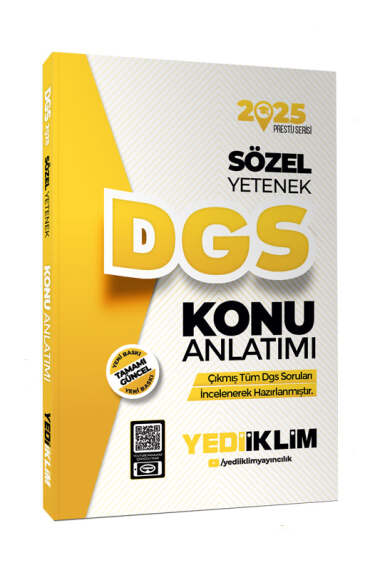 Yediiklim Yayınları 2025 DGS Sözel Yetenek Konu Anlatımı  - 1