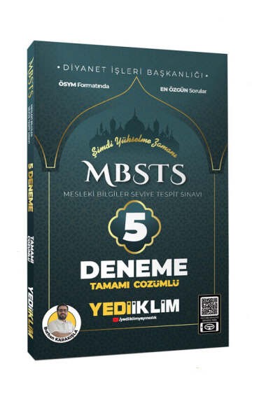 Yediiklim Yayınları 2024 MBSTS Mesleki Bilgiler Seviye Tespit Sınavı Tamamı Çözümlü 5 Deneme - 1