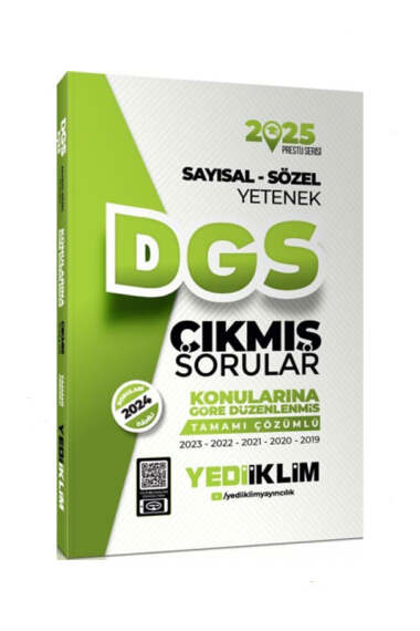 Yediiklim Yayınları 2025 DGS Sayısal-Sözel Yetenek Tamamı Çözümlü Konularına Göre Çıkmış Sorular - 1