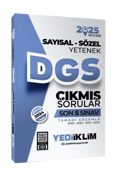 Yediiklim Yayınları 2025 DGS Sayısal-Sözel Yetenek Tamamı Çözümlü Son 5 Sınav Çıkmış Sorular - 1