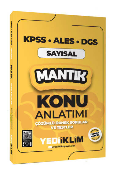 Yediiklim Yayınları 2025 KPSS ALES DGS Sayısal Mantık Konu Anlatımı - 1