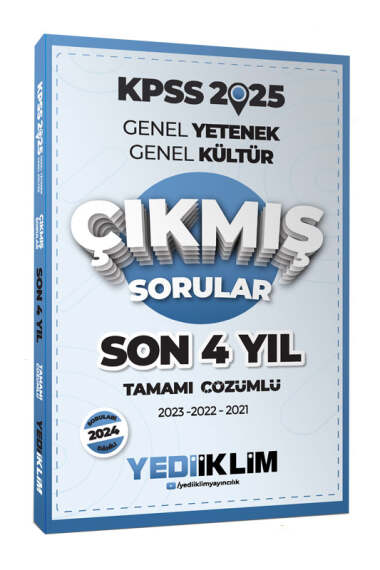 Yediiklim Yayınları 2025 KPSS GK-GY Son 4 Yıl Tamamı Çözümlü Çıkmış Sorular - 1