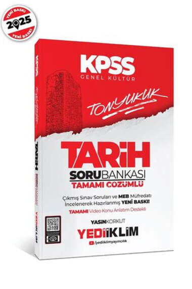 Yediiklim Yayınları 2025 Kpss Tonyukuk Tarih Tamamı Çözümlü Soru Bankası - 1