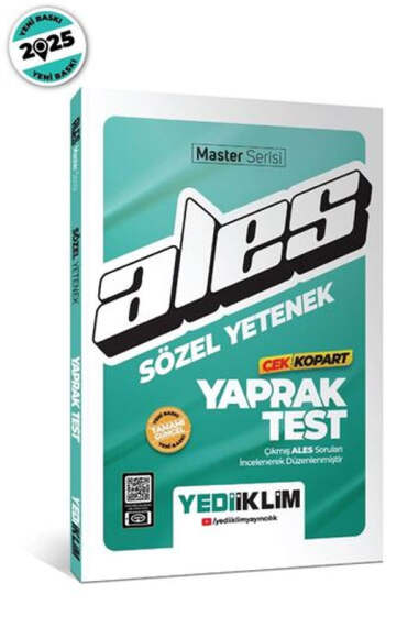 Yediiklim Yayınları 2025 ALES Sözel Yetenek Çek Kopart Yaprak Test - 1