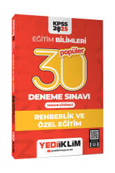 Yediiklim Yayınları 2025 KPSS Eğitim Bilimleri 30 Popüler Rehberlik ve Özel Eğitim Tamamı Çözümlü Deneme Sınavı  - Yediiklim Yayınları