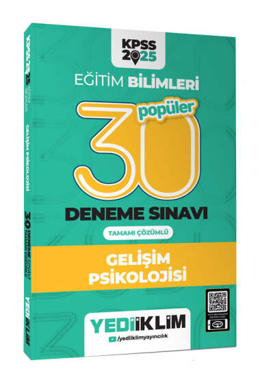 Yediiklim Yayınları 2025 KPSS Eğitim Bilimleri 30 Gelişim Psikolojisi Tamamı Çözümlü Deneme Sınavı  - 1