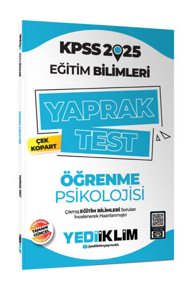 Yediiklim Yayınları 2025 KPSS Eğitim Bilimleri Öğrenme Psikolojisi Çek Kopart Yaprak Test - 1