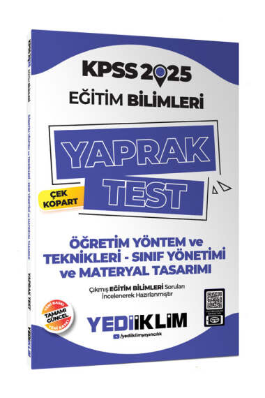 Yediiklim Yayınları 2025 KPSS Eğitim Bilimleri Öğretim Yöntem ve Teknikleri Çek Kopart Yaprak Test - 1