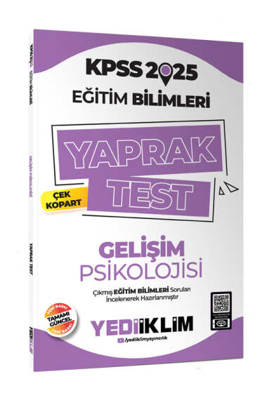 Yediiklim Yayınları 2025 KPSS Eğitim Bilimleri Gelişim Psikolojisi Çek Kopart Yaprak Test - 1