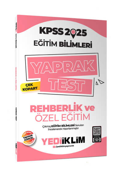 Yediiklim Yayınları 2025 KPSS Eğitim Bilimleri Rehberlik ve Özel Eğitim Çek Kopart Yaprak Test - 1