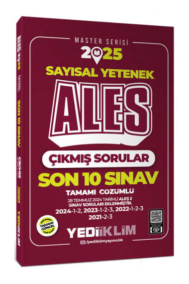 Yediiklim Yayınları 2025 ALES Sayısal Yetenek Son 10 Sınav Tamamı Çözümlü Çıkmış Sorular(28 Temmuz 2024/Ales-2 Ekli) - 1