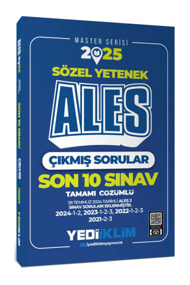 Yediiklim Yayınları 2025 ALES Sözel Yetenek Son 10 Sınav Tamamı Çözümlü Çıkmış Sorular(28 Temmuz 2024/Ales-2 Ekli) - 1