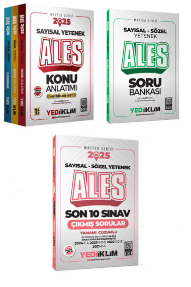 Yediiklim Yayınları 2025 ALES Konu Anlatımı Soru Bankası ve Çıkmış Sorular Seti - 1