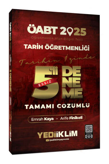 Yediiklim Yayınları 2025 ÖABT Tarih Öğretmenliği Tamamı Çözümlü Eşsiz 5 Deneme  - 1